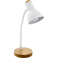 Eglo Lampe de bureau rurale Veradal blanc avec du bois