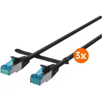 BlueBuilt Câble Réseau STP CAT6 0,5 Mètre Noir Lot de 3