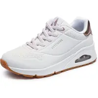 SKECHERS Baskets basses 'Uno' or rose / blanc