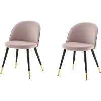 Venture Home - Chaise Velvet Rose poussiéreux - Pack de 2