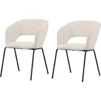 Ebuy24 Day chaise de salle à manger avec accoudoirs offwhite