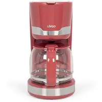 Livoo Cafetière électrique - - DOD201RC - 1000 W - 1,5 L - 12 à 14 tasses - Rouge piment