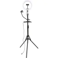 StudioKing LED Vlog Set SK-K190 avec Lampe Annulaire et Support de Micro
