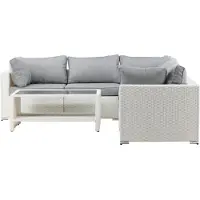 Ebuy24 Amazon ensemble lounge 2 parties gris,blanc.
