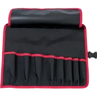 Parat Trousse à outils enroulable 8 compartiments L410xH330 mm nylon noir/rouge