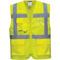 Portwest Gilet de sécurité Athen Executive, jaune fluo, EN ISO 20471, 100% PL, taille XL (XL)