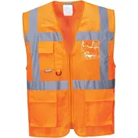 Portwest Gilet de sécurité Athen Executive, orange vif, EN ISO 20471, 100% PL, taille L (L)