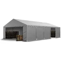 Sonstiges TOOLPORT Tente de stockage 5x10 m abri bâche PVC 750 N imperméable gris avec cadre de sol