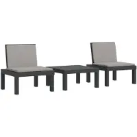 vidaXL Ensemble de salon de jardin 3 pièces avec coussins Anthracite PP