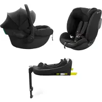Kinderkraft ENDURA SAFE Modular System - Coque bébé & siège enfant 2en1 avec base ISOFIX pivotante, i-Size, noir