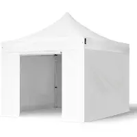 TOOLPORT 3x3 m Tonnelle pliante Alu, PES 800, côtés sans fenêtre, blanc