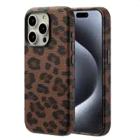 Selencia Coque Sabi imprimé panthère avec MagSafe Apple iPhone 15 Pro - Mocha Brown