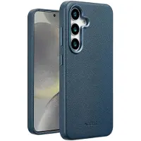 Accezz Coque arrière en cuir avec Magsafe Samsung Galaxy S25 - Nightfall Blue