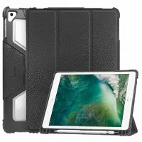 Accezz Coque tablette Rugged Trifold pour Apple iPad 6 (2018) 9.7 pouces / iPad 5 (2017) 9.7 pouces / Air 2 (2014)/Air 1 (2013) - Noir