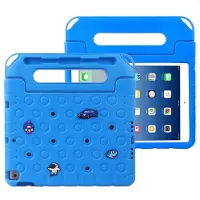 IMoshion Coque kidsproof avec poupées amovibles pour Apple iPad 9 (2021) 10.2 pouces / iPad 8 (2020) 10.2 pouces / iPad 7 (2019) 10.2 pouces - Bleu