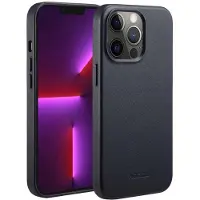 Accezz Coque arrière en cuir avec MagSafe Apple iPhone 13 Pro - Onyx Black