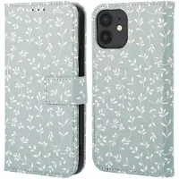IMoshion Étui de télephone portefeuille Design pour Apple iPhone 11 - Smoke Green Flowers