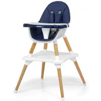 Milly Mally Chaise haute 2 en 1 Malmo - Chaise haute moderne et réglable pour bébés et jeunes enfants, revêtement en similicuir, polyvalente, facile à nettoyer
