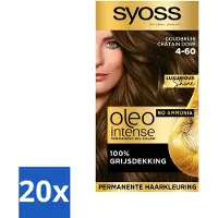Syoss - Oleo Intense 4-60 - coloration pour cheveux - coloration permanente - brun doré - couleur longue durée - pack avantage - 20 pièces