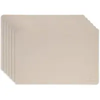 Castagnola Sets de table Castagnola aspect cuir - Sets de table antidérapants en cuir artificiel - Dessous de verre hydrofuge - Dessous de verre - 6 pièces - 45 x 30 cm - Blanc cassé