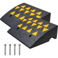 Vevor Rampe de Seuil Hauteur 15,2 cm 2PCS Rampes Trottoir Caoutchouc Capacité Charge 15 tonnes Rampe Accès Fauteuil Roulant avec Structure Grillagée Stable pour Passage Voitures Motos 49,1x37x15,2 cm