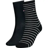 Tommy Hilfiger Femmes, Chaussettes, Chaussettes Casual, Multicolore, Noir, (lot de 2, 39 - 42)