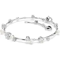 Swarovski Bracelet Tennis Constella, Crystal Pearl, Tailles Rondes, Blanc, Métal Rhodié