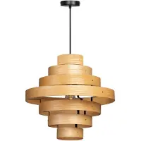 Eth Lampe suspendue en bois Oaknut 7 anneaux
