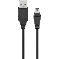 Goobay Câble USB 2.0 Hi-Speed A mâle vers B mini mâle noir 1 m