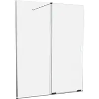 Balmani Move Slide douche à l'italienne avec panneau coulissant 160 x 200 cm verre transparent, avec coating, profil chrome