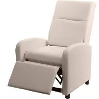 Mendler Fauteuil TV HWC-H18, fauteuil inclinable, cuir synthétique pliable 99x70x75cm crème-beige