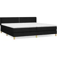 vidaXL Lit boxspring avec matelas noir 200x200 cm tissu