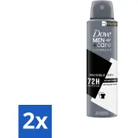 Dove Men+Care Déodorant Spray - Invisiblement Sec - 150 ml - Pack Avantage - 2 pièces