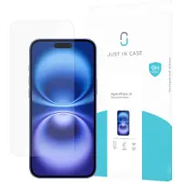 Just in Case Protection d'écran en verre trempé Clear Apple iPhone 16 (1 pcs, Apple iPhone 16), Téléphone portable : film de protection, Transparent