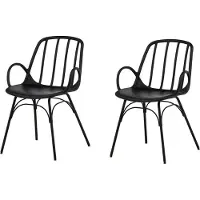 Ebuy24 Dyrön chaise de salle à manger avec accoudoirs noir