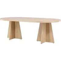 Ebuy24 Bootcut table de salle à manger ovale 115x230 cm whitewash.