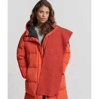 Superdry Femme Luxe Écharpe, Rouge - Taille: 158x25cm