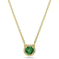 Swarovski Pendentif Una Angelic, Coupe Ronde, Pavé, Vert, Placage De Ton Or