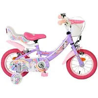 Volare Vélo enfant Unicorn - Fille - 12 pouces - Violet - Deux freins à main