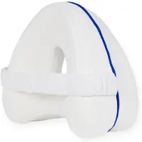 Loti Coussin de genoux pour le lit - Coussin orthopédique de genoux avec sangle - Coussin ergonomique pour les jambes - Correction de la posture - Oreiller pour le sommeil latéral - Mousse à mémoire