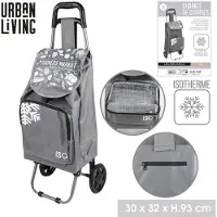 DOCHTMANN Chariot de courses réfrigéré, sac de courses isotherme gris 30x32x92cm