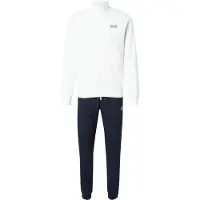EA7 pour homme. 8NPV60_PJVRZ Survêtement Core Identity blanc, marine (L), Casuel, Sport, Coton, Manche longue