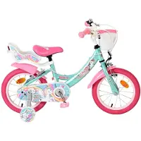 Volare Vélo enfant Unicorn - Fille - 14 pouces - Vert - Deux freins à main