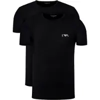 Emporio Armani pour homme. EM001849_AF14131 Lot de 2 t-shirts Homie slim fit noir (L), Homewear, Coton, Manche courte