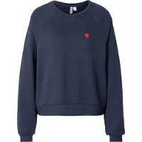 Pieces Greta Emb Ub Sweatshirt Bleu XS Femme