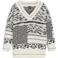 BOSS Pull en coton mélangé à motif jacquard