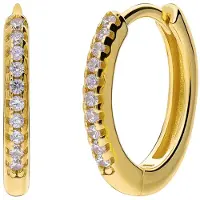 Lucardi Boucles d'oreilles 'Modernes Basic' or / transparent