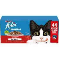 Felix Original Sélection de la campagne au poulet et boeuf en gelée pâtée pour chat (megapack)