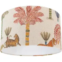 QAZQA Abat-jour en tissu multicolore avec imprimé animalier 35/35/20
