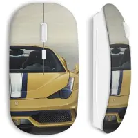MANIACASE Souris sans fil - Ferrari - Jaune - USB wifi - Compatible Mac et PC - Luxe